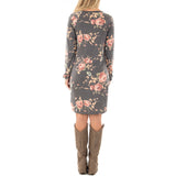 Women Autumn Floral Printed Dress