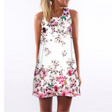 Summer Dress Women Floral Print Chiffon