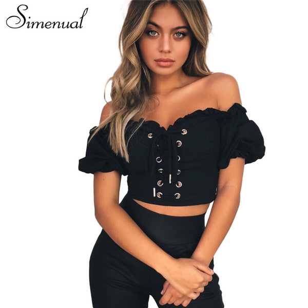 Summer lace up t-shirts for women