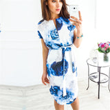 Summer Dress Women Fashion Print Elegant Cute