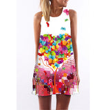 Summer Dress Women Floral Print Chiffon