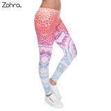 Women Fashion Legging Aztec Round Ombre Printing