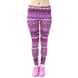 Women Fashion Legging Aztec Round Ombre Printing