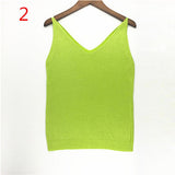 Sexy Knitted Tank Tops Women Gold