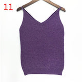 Sexy Knitted Tank Tops Women Gold