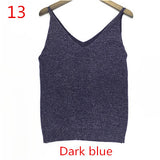 Sexy Knitted Tank Tops Women Gold