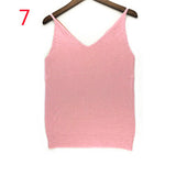 Sexy Knitted Tank Tops Women Gold