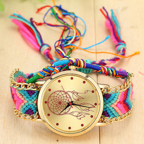 Handmade Braided Dreamcatcher Friendship Bracelet Watch
