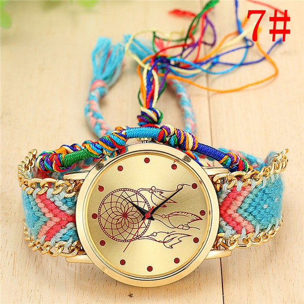 Handmade Braided Dreamcatcher Friendship Bracelet Watch