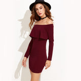 Long Sleeve Mini Dress Womens Autumn