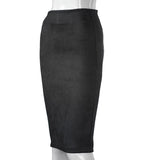 Women Skirts Suede Solid Color Pencil Skirt