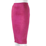 Women Skirts Suede Solid Color Pencil Skirt