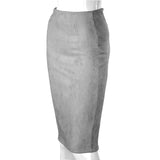 Women Skirts Suede Solid Color Pencil Skirt