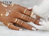 Charm Gold Color Midi Finger Ring Set for Women