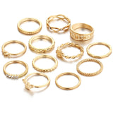 Charm Gold Color Midi Finger Ring Set for Women