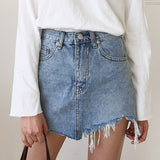 Summer Jeans Skirt Women High Waist Jupe