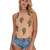 New Summer Cactus Printed Tank Tops