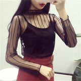 Women Sexy Harajuku Mesh Net See Through T Shirt