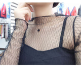 Women Sexy Harajuku Mesh Net See Through T Shirt