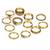 Charm Gold Color Midi Finger Ring Set for Women