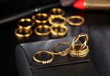 Charm Gold Color Midi Finger Ring Set for Women