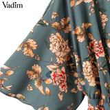 Vintage floral V neck jumpsuits