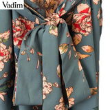 Vintage floral V neck jumpsuits