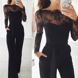 Elegant Off shoulder Lace Rompers Womens Summer Jumpsuit