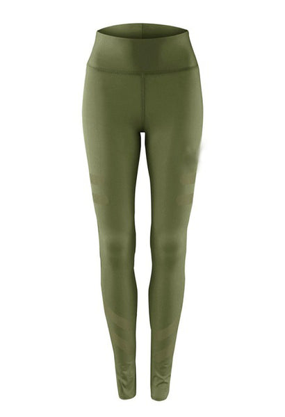 Army Green Sporting Leggings Clothing For Women's Fitness