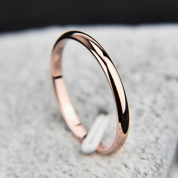 Anti-allergy Smooth  Simple Wedding Couples Rings