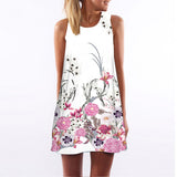 Summer Dress Women Floral Print Chiffon