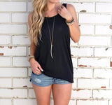 Summer Women Sexy Sleeveless Backless Shirt