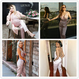 Dusty Pink Satin Slip Jumpsuit Sexy Cross Low Back