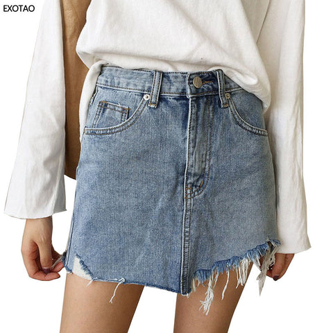 Summer Jeans Skirt Women High Waist Jupe