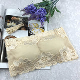 Lace Floral Full Cup Strapless Wire Free Wrapped Chest