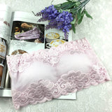 Lace Floral Full Cup Strapless Wire Free Wrapped Chest