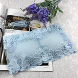 Lace Floral Full Cup Strapless Wire Free Wrapped Chest