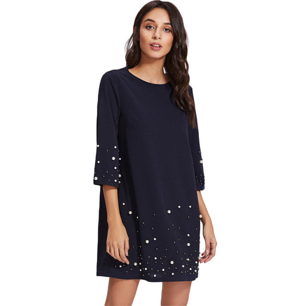 Pearl Beading Tunic Dress