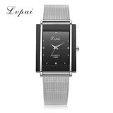 Women Bracelet Watch Silver Square Luxury Crystal