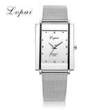 Women Bracelet Watch Silver Square Luxury Crystal