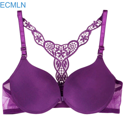 Womens Sexy Front Closure Lace Racer Back Push Up Seamless women's Bra Racerback Bra underwear