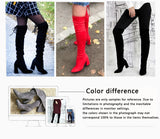 New Flock Leather Women Over The Knee Boots