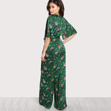 Sexy Jumpsuits for Women Bell Sleeve Plunge Neck