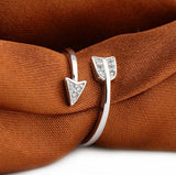 New Arrival Fashion  Silver Plated Arrow crystal rings