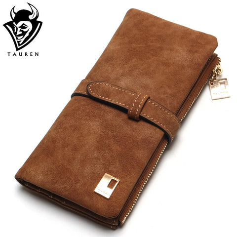 New Fashion Women Wallets Drawstring Nubuck Leather