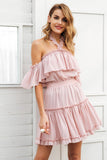 Halter off shoulder summer dress women