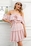 Halter off shoulder summer dress women