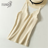 Lace Knitted Tank Tops Female Sexy V-neck