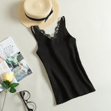 Lace Knitted Tank Tops Female Sexy V-neck