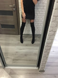 New Flock Leather Women Over The Knee Boots